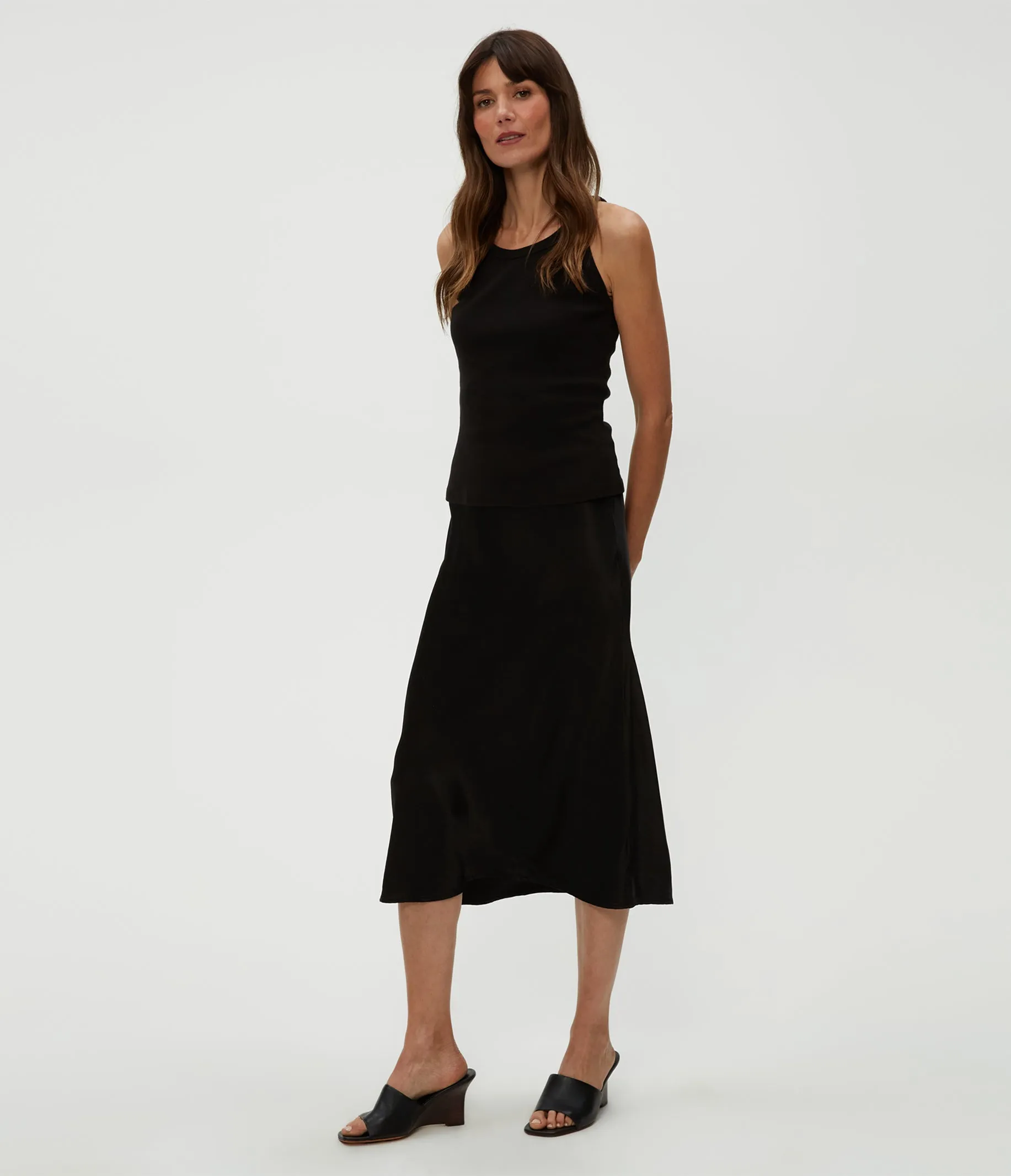 Petite Leila Bias Cut Midi Skirt