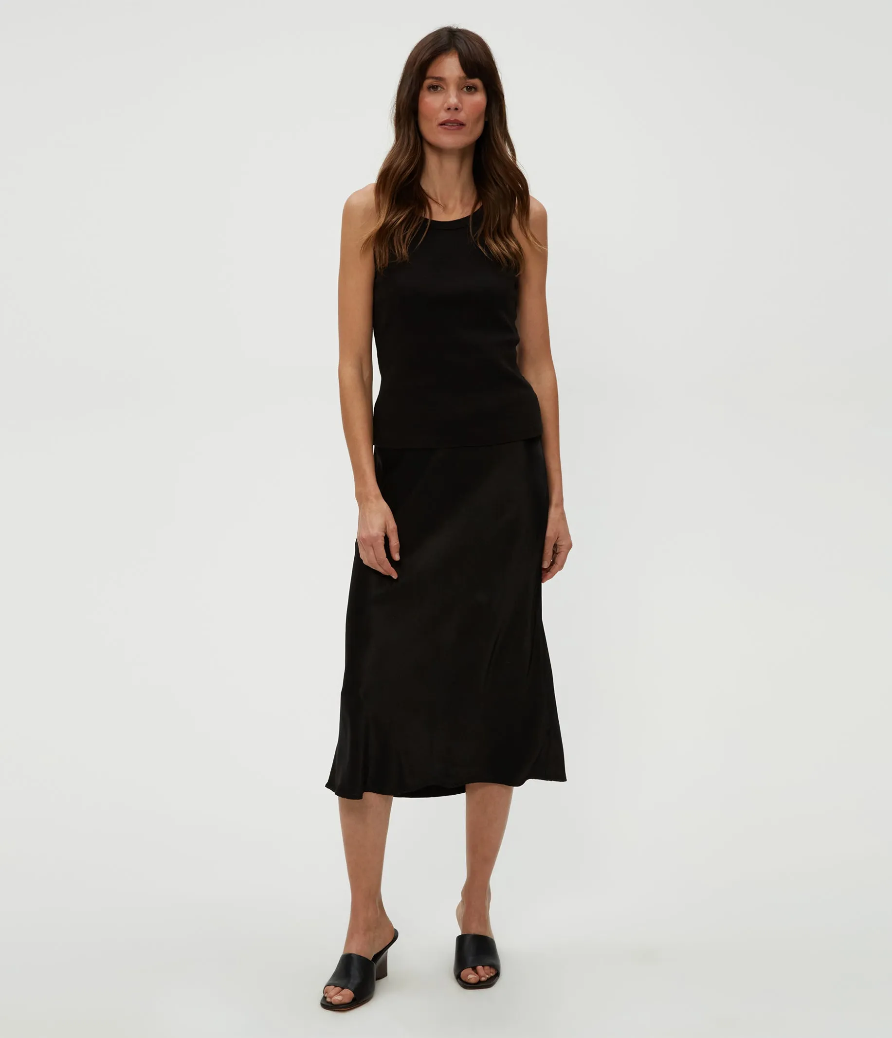Petite Leila Bias Cut Midi Skirt