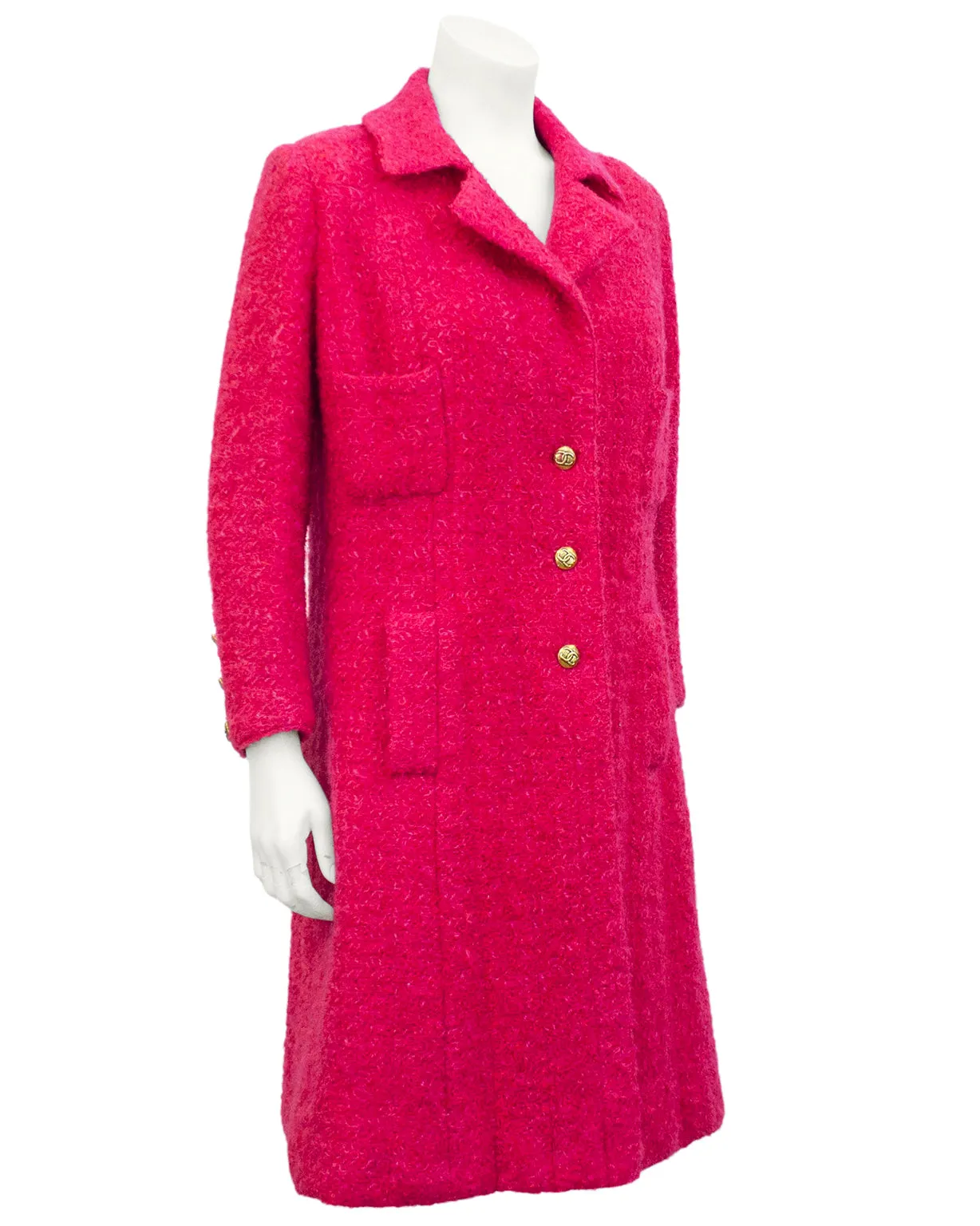 Pink Bouclé Haute Couture Coat/Dress