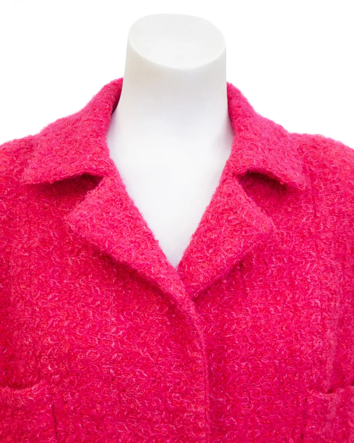 Pink Bouclé Haute Couture Coat/Dress