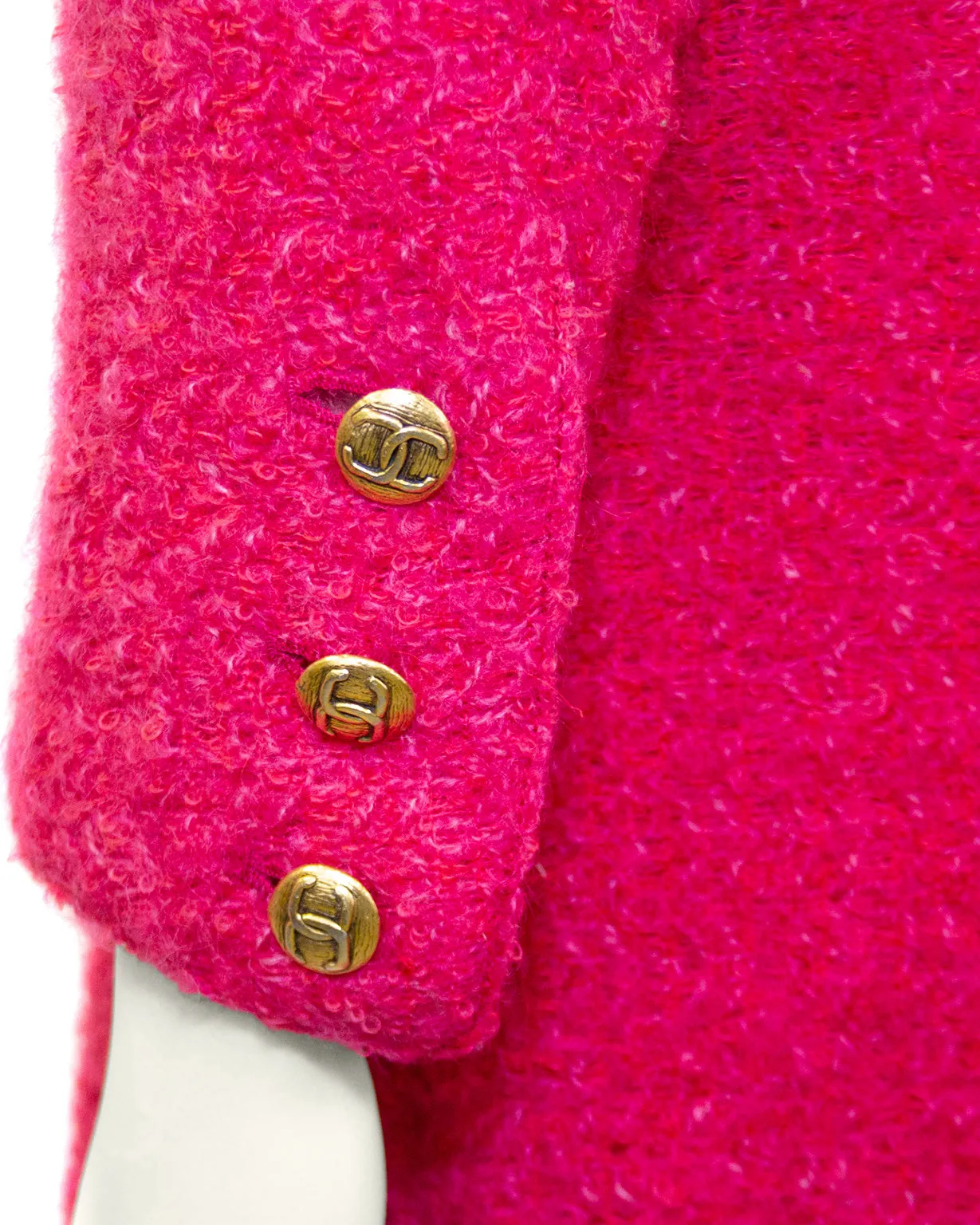 Pink Bouclé Haute Couture Coat/Dress