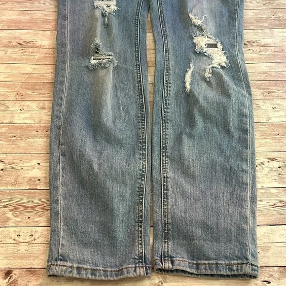 Pinkblush Light Wash Distressed Full Panel Skinny Maternity Jeans