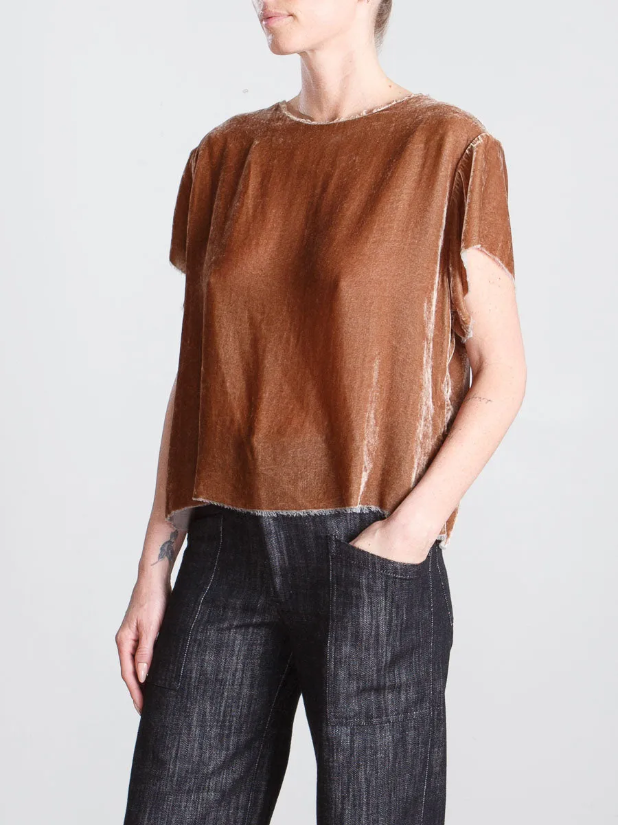Piper Tee in Velvet - Nutmeg