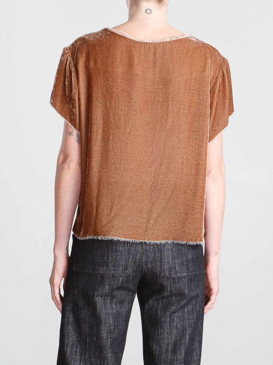 Piper Tee in Velvet - Nutmeg