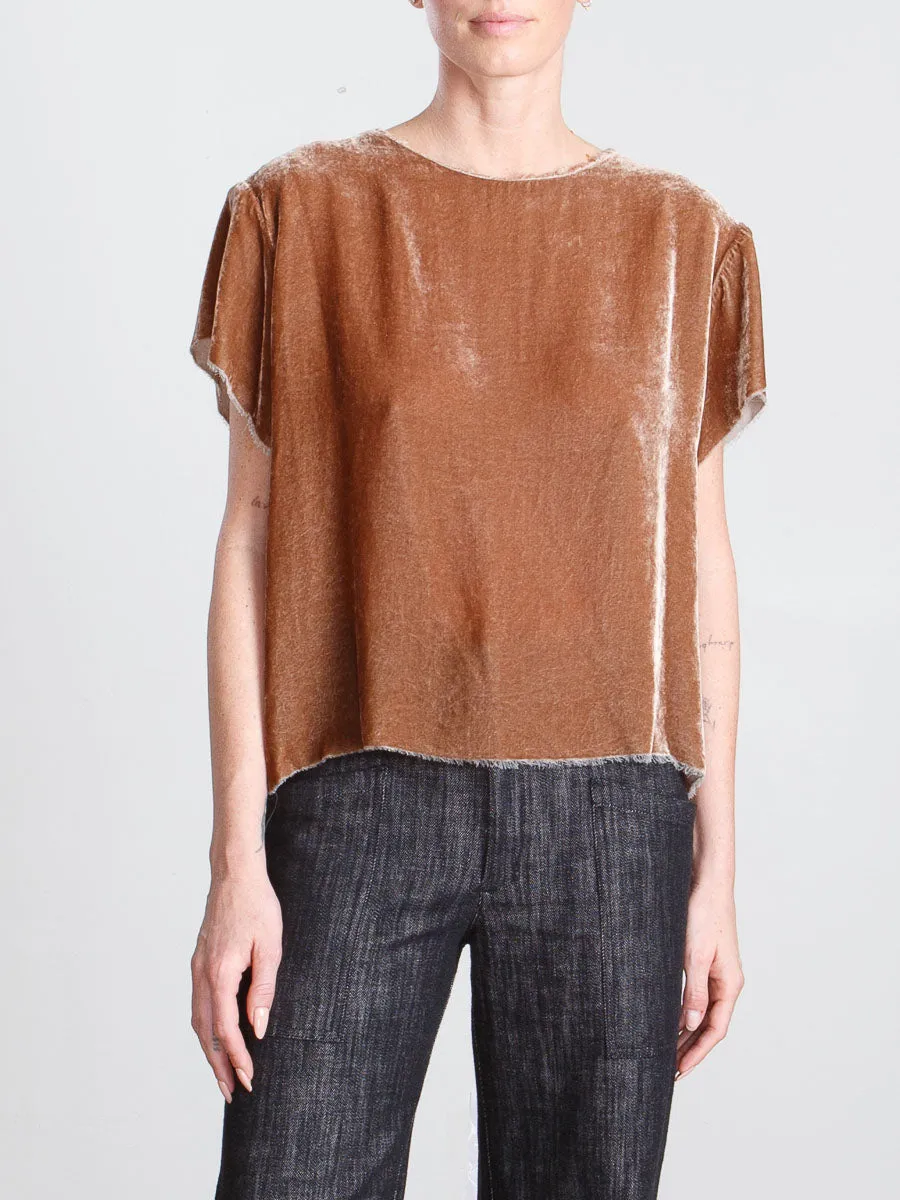 Piper Tee in Velvet - Nutmeg