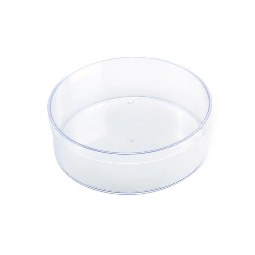 Plastic Round Container, Clear, 6-inch