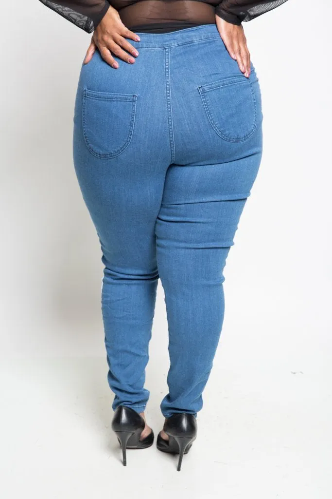 Plus Size Cool Stripe Skinny Jeans