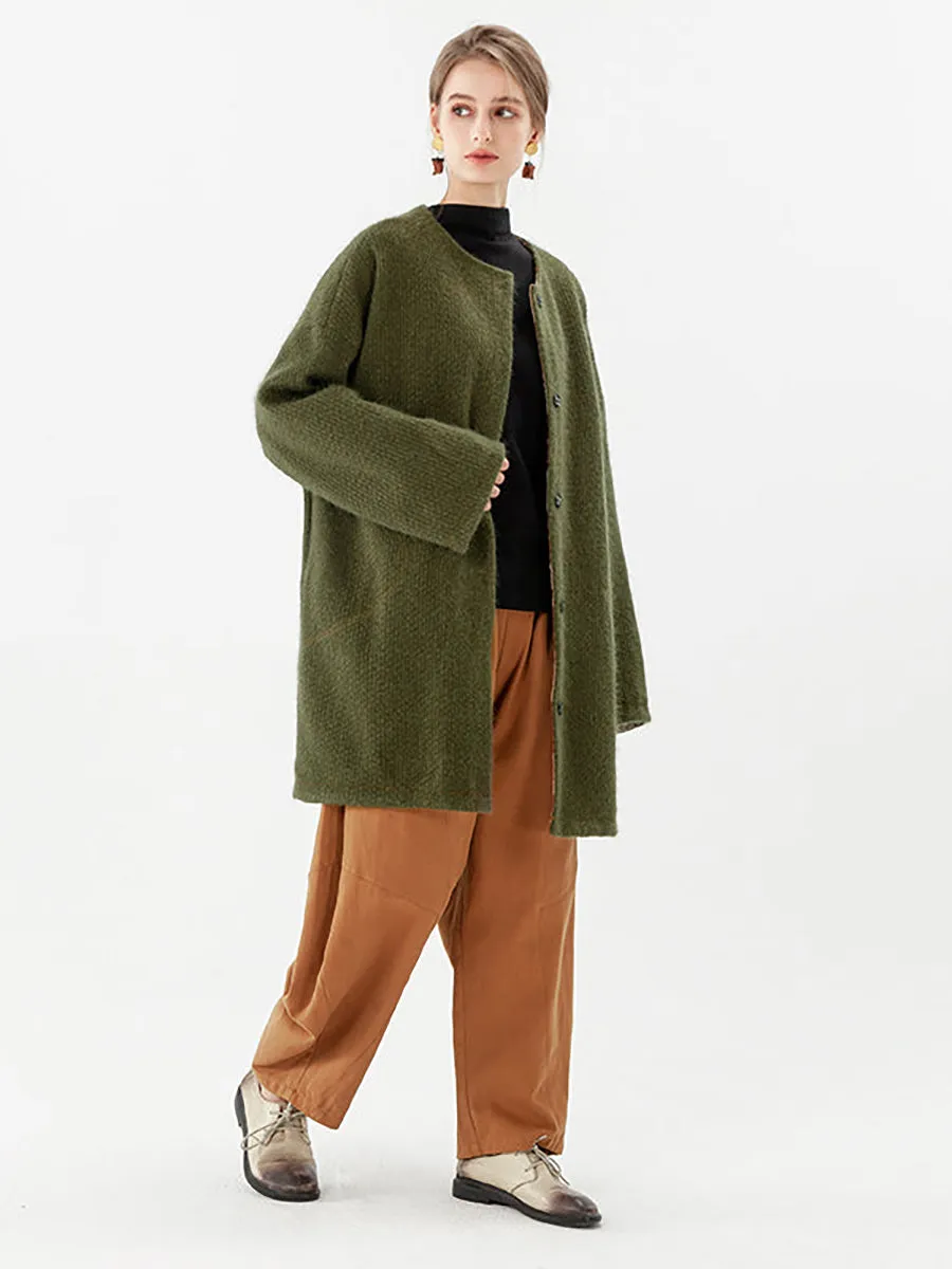 PLUS Size - Women Pocket Breasted Casual Long Sleeve Coat