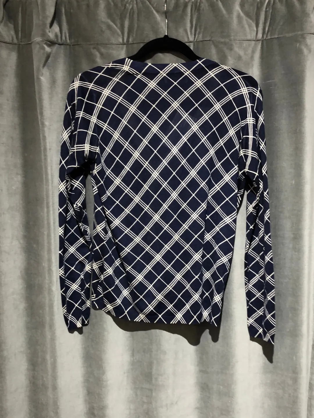 Prada Cotton/silk Navy and white button cardigain sweater