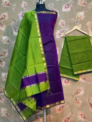 Purple and Green Maheshwari salwar suit