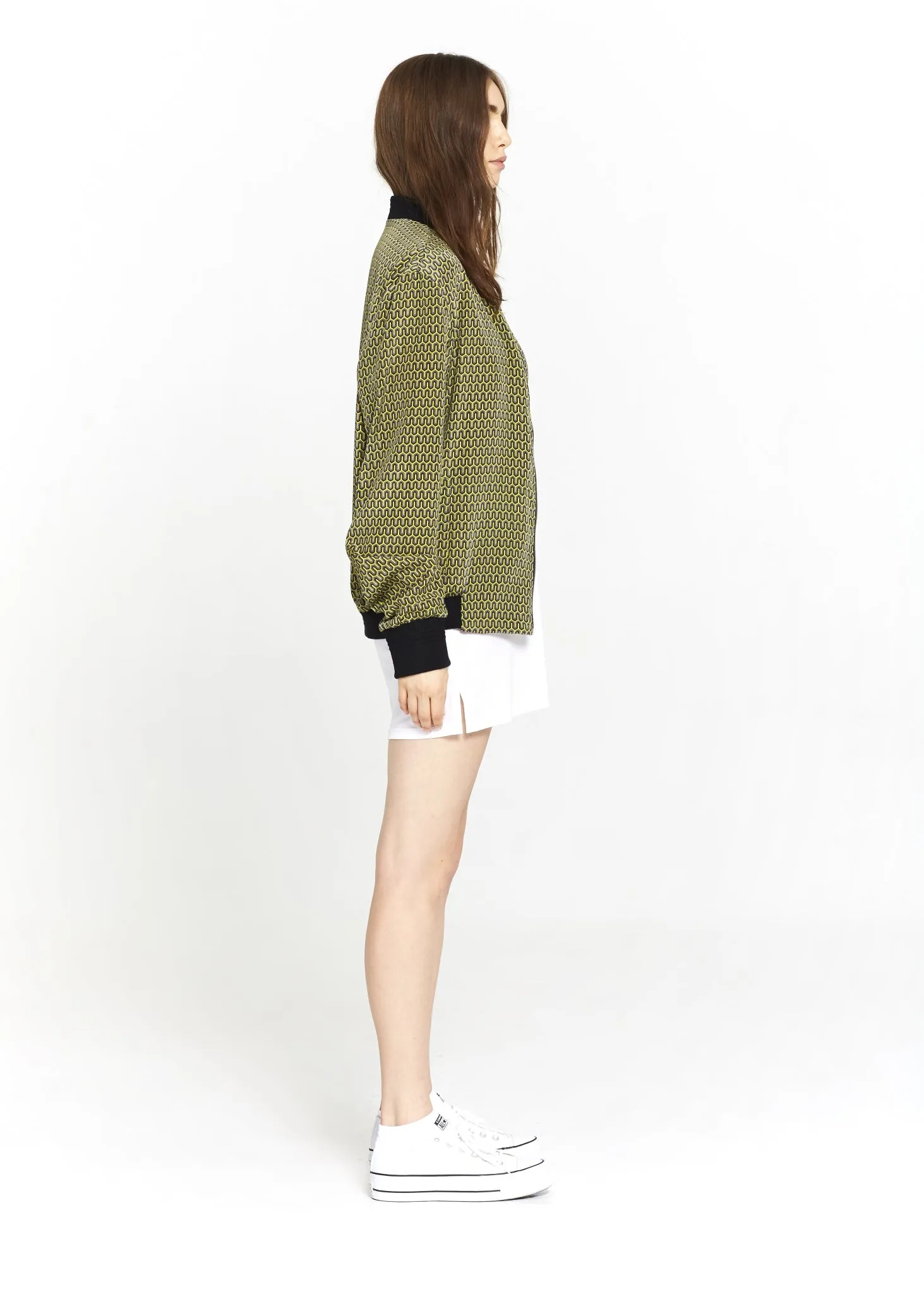 "The Classic Bomber" in Yellow & Black Print