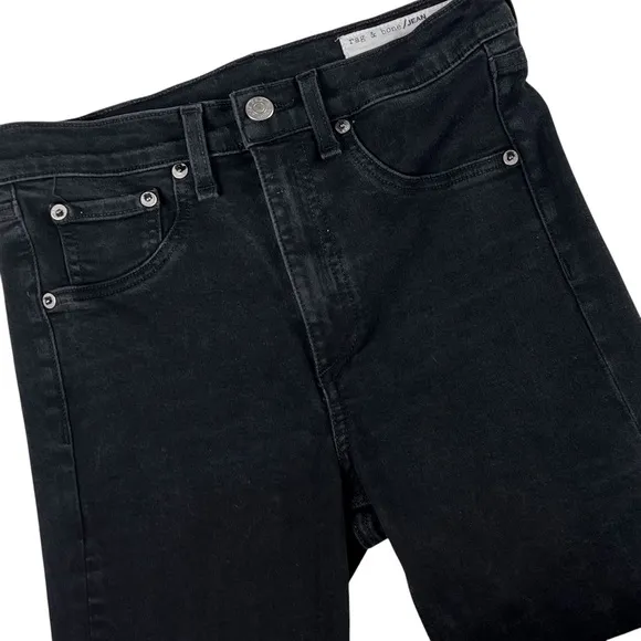 rag &amp; bone High Rise Skinny Black Jeans
