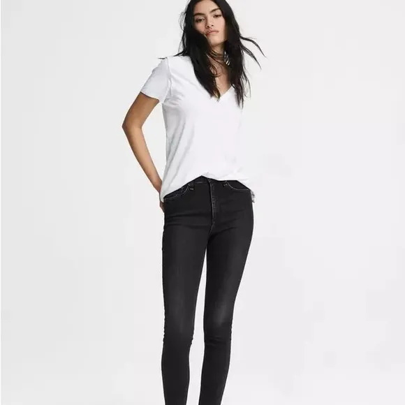 rag &amp; bone High Rise Skinny Black Jeans