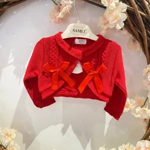 Red Double Bow Bolero