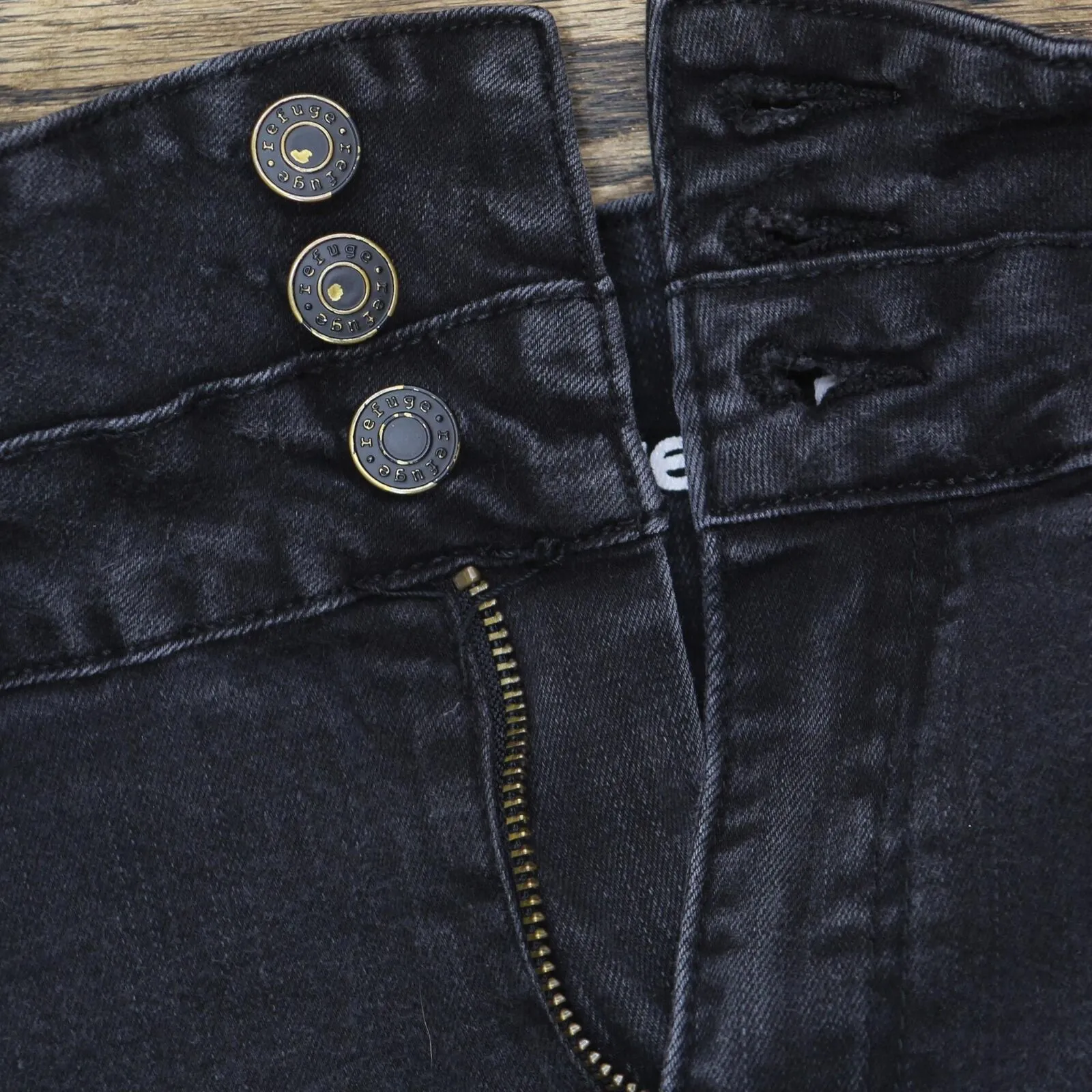 Refuge Ibiza Womens Denim Skinny Distressed Stretch Jeans Black 15