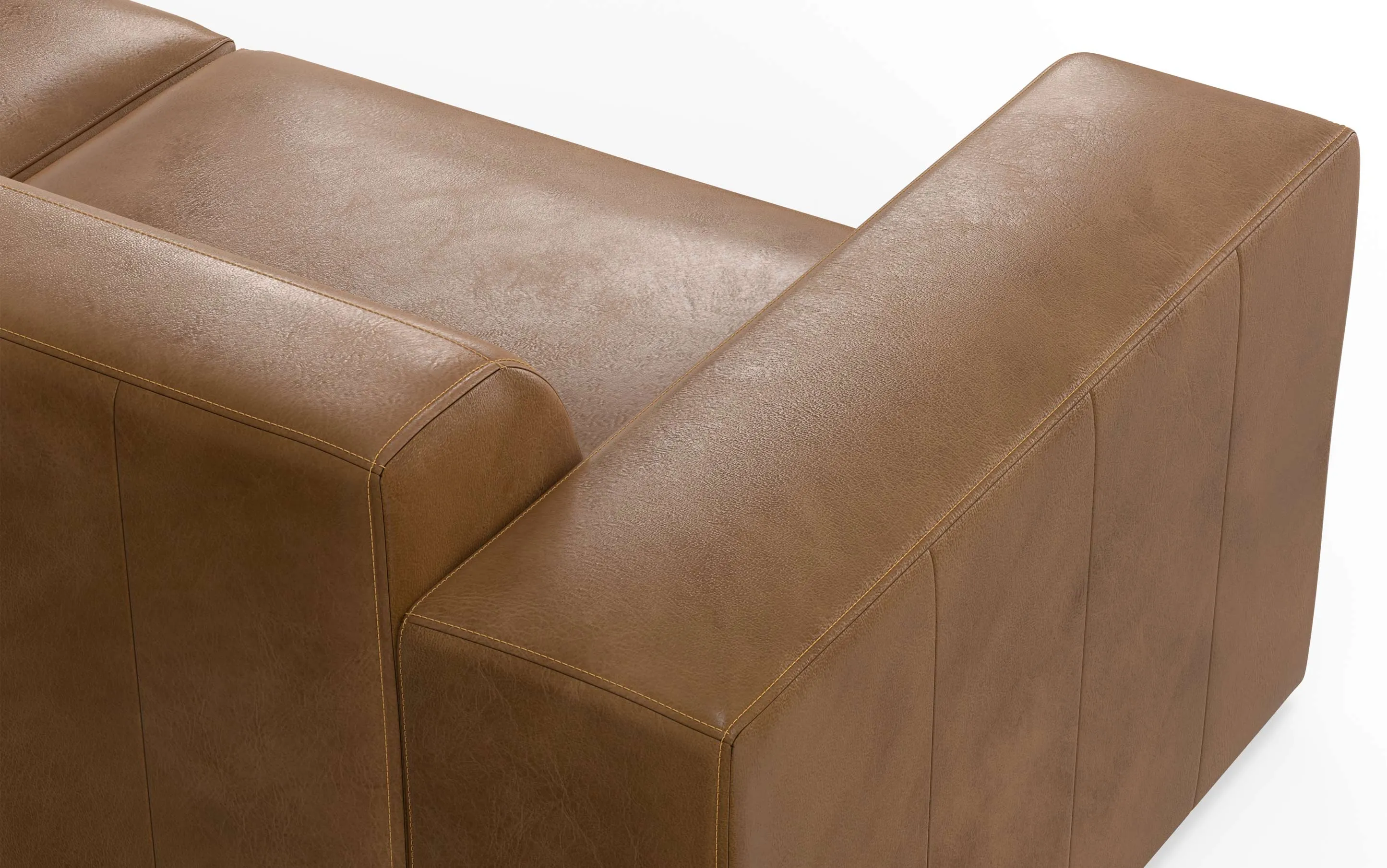 Rex Right Sectional and Ottoman in Genuine Leather