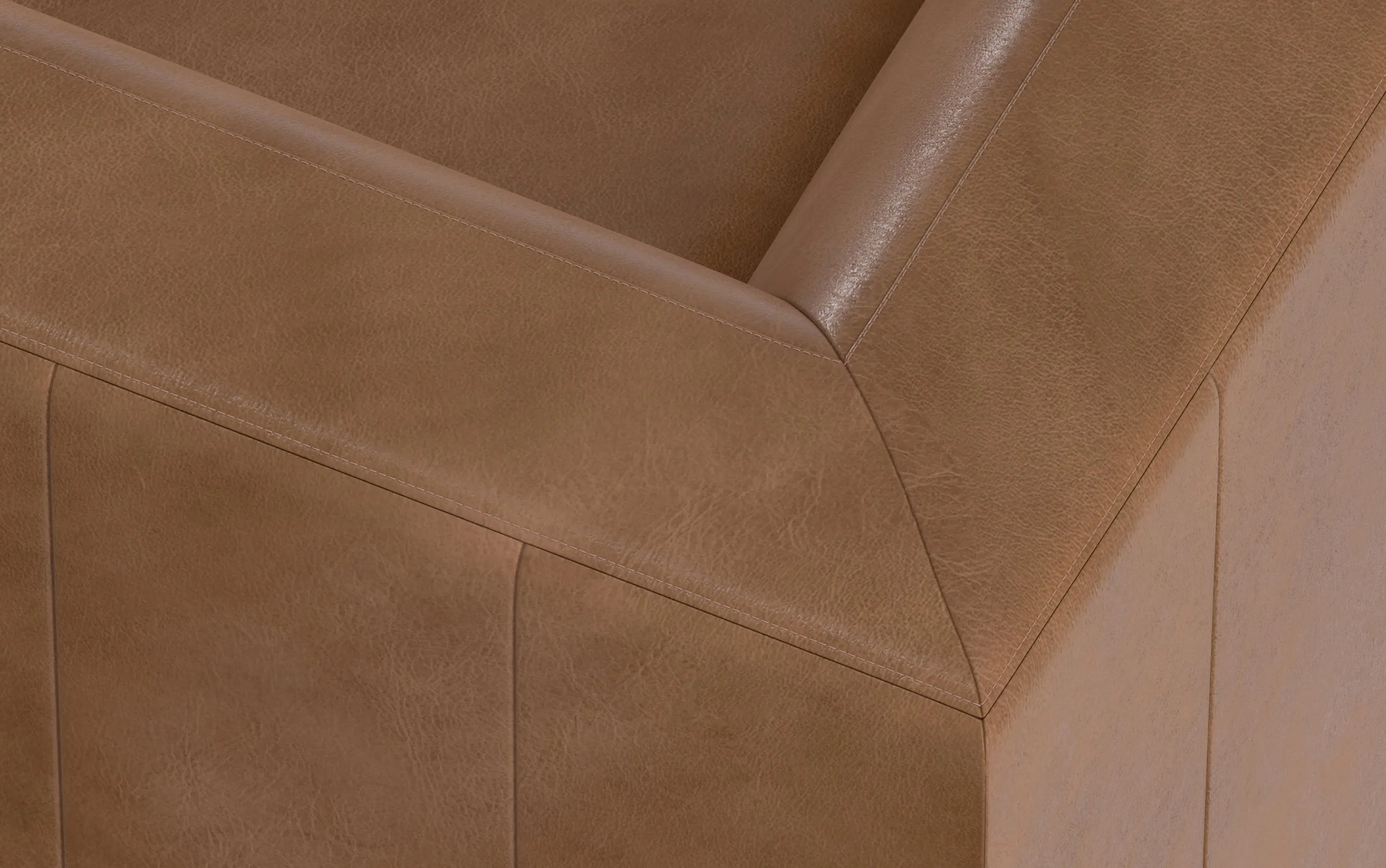 Rex Right Sectional and Ottoman in Genuine Leather
