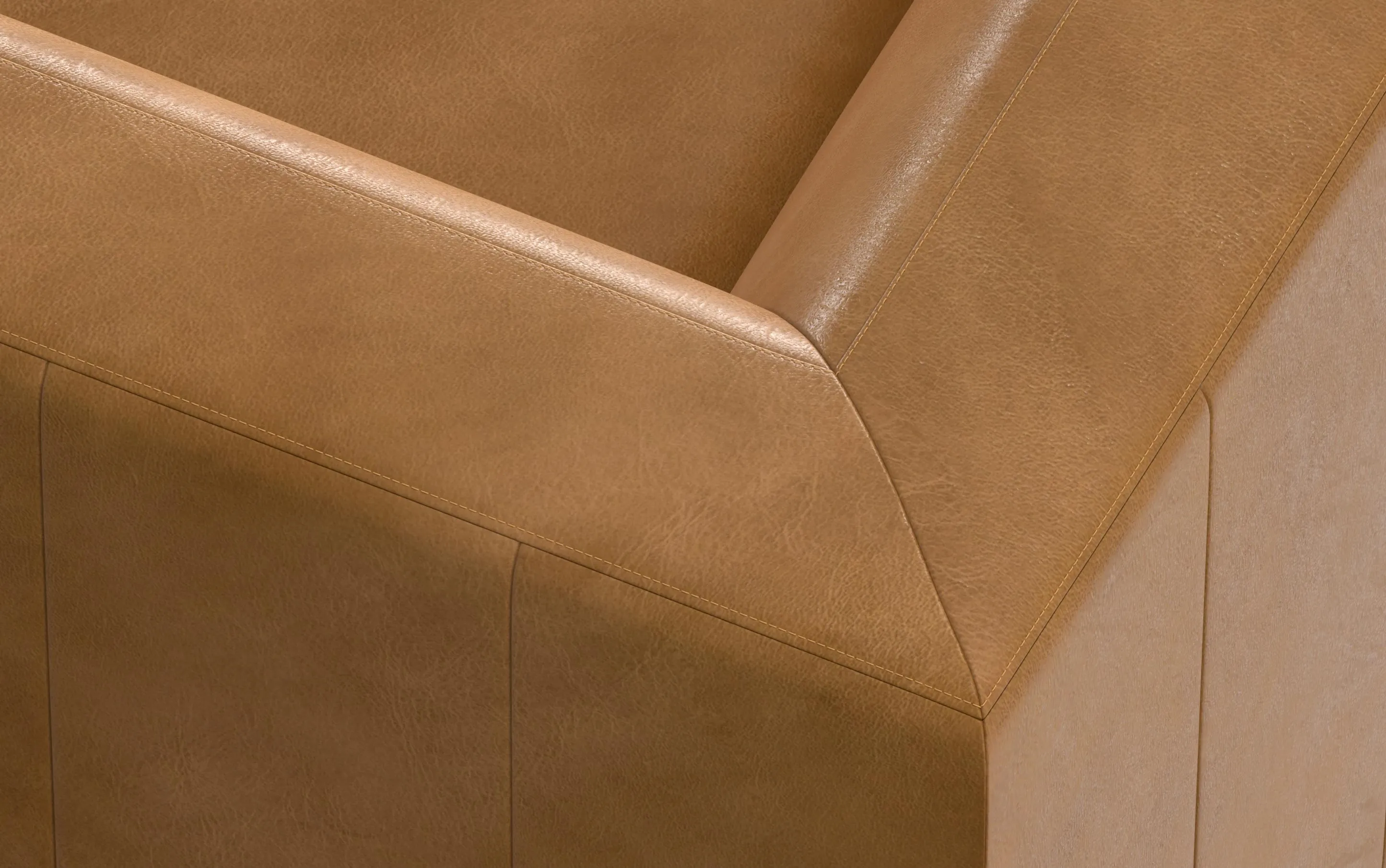 Rex Right Sectional and Ottoman in Genuine Leather