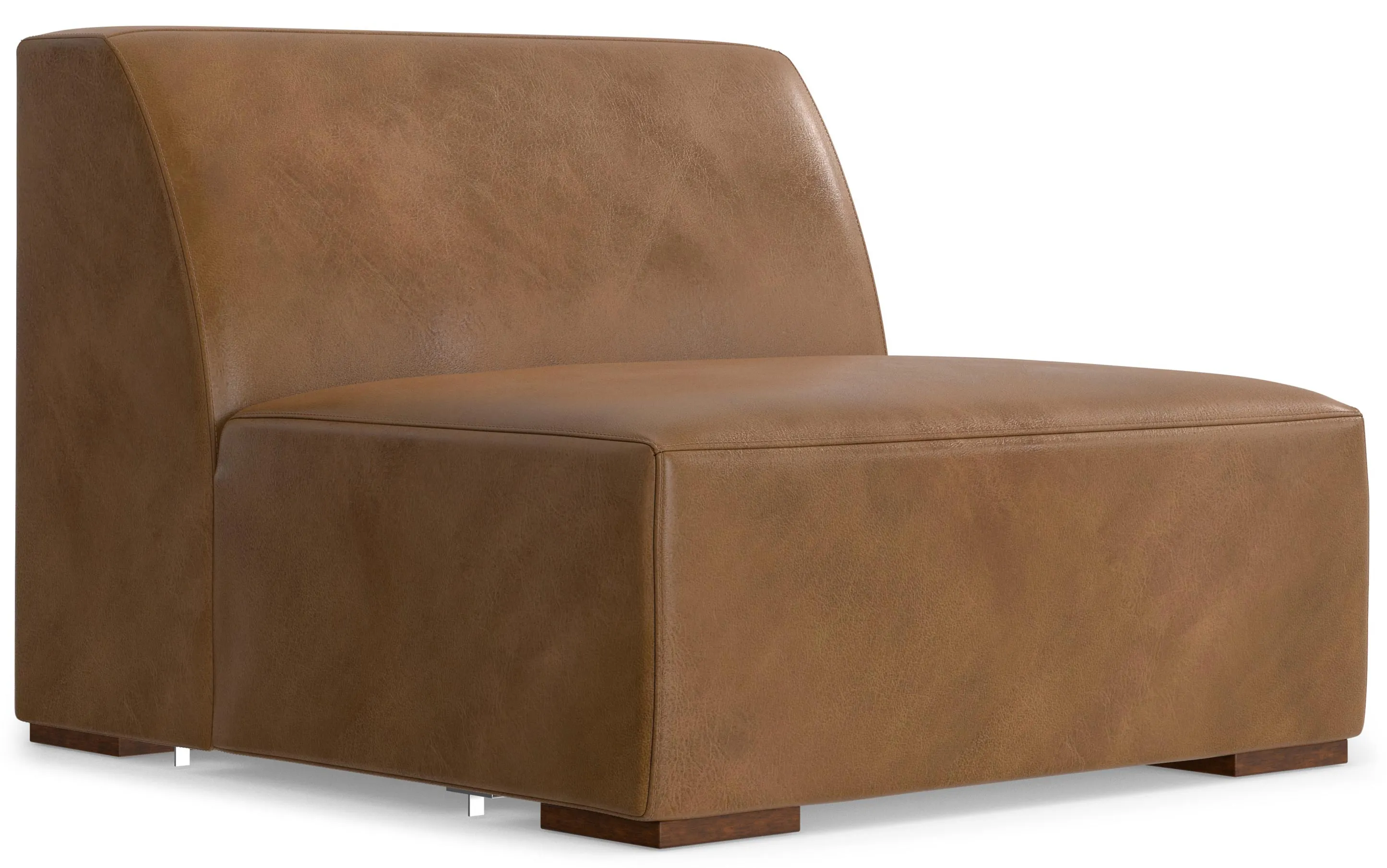 Rex Right Sectional and Ottoman in Genuine Leather