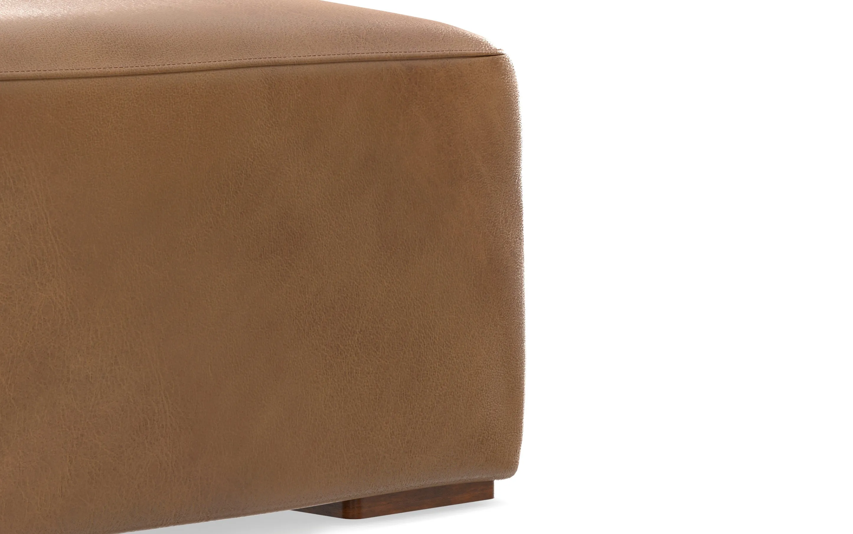 Rex Right Sectional and Ottoman in Genuine Leather