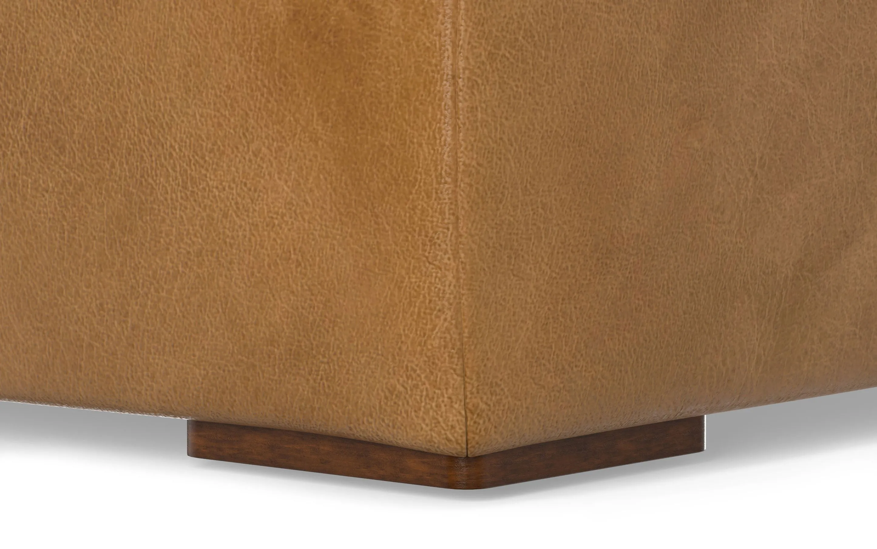 Rex Right Sectional and Ottoman in Genuine Leather