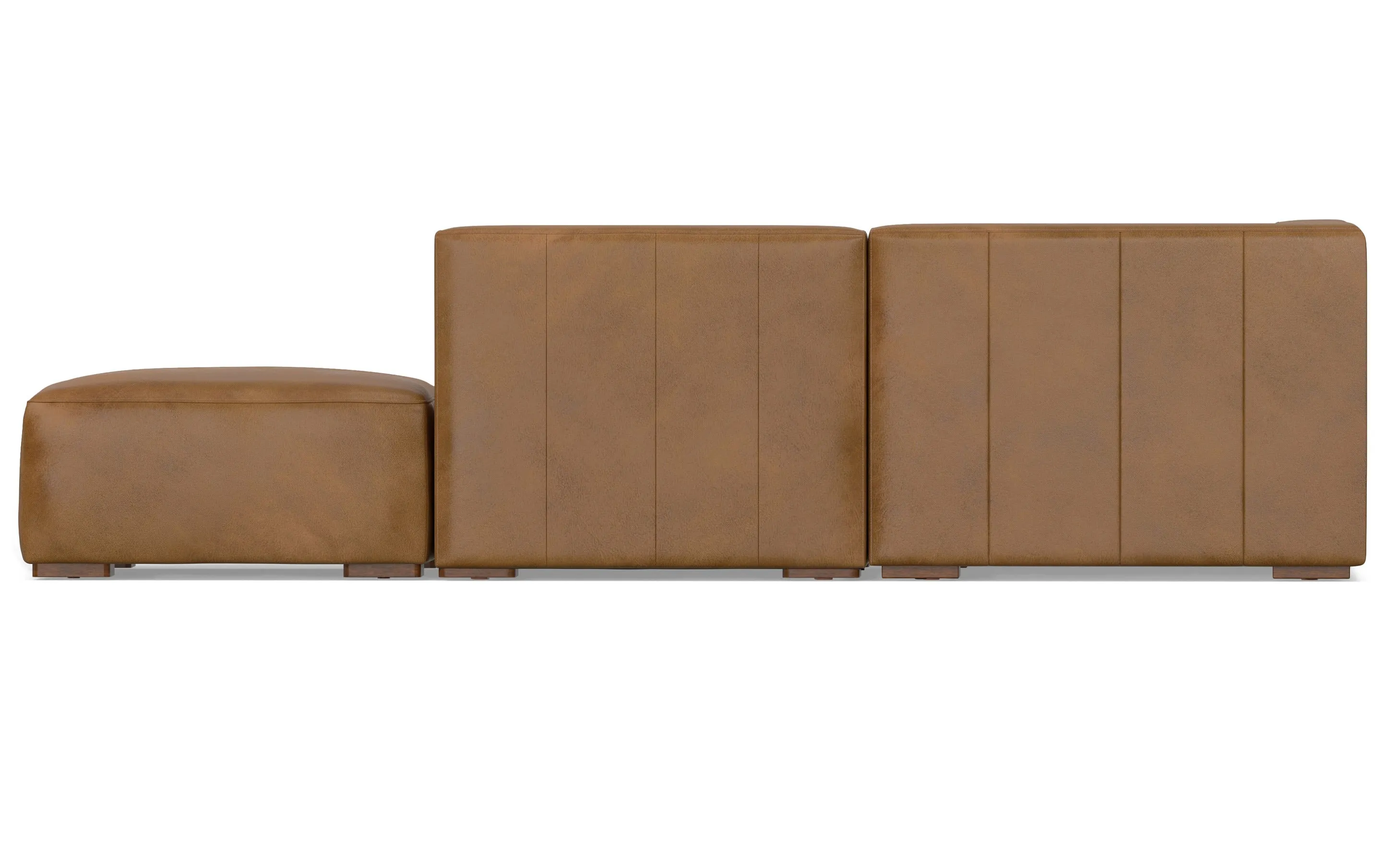 Rex Right Sectional and Ottoman in Genuine Leather