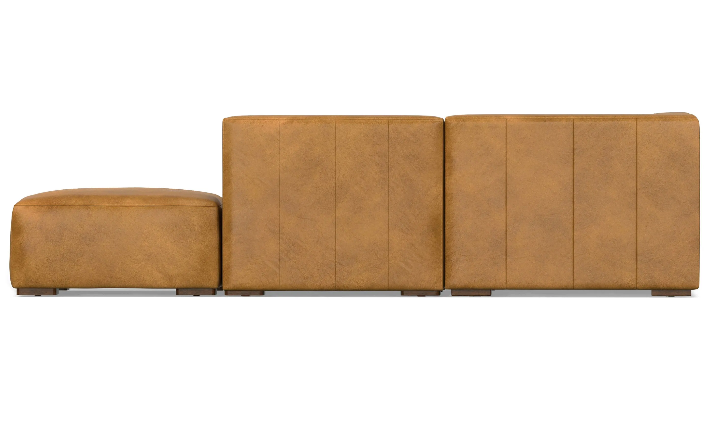 Rex Right Sectional and Ottoman in Genuine Leather