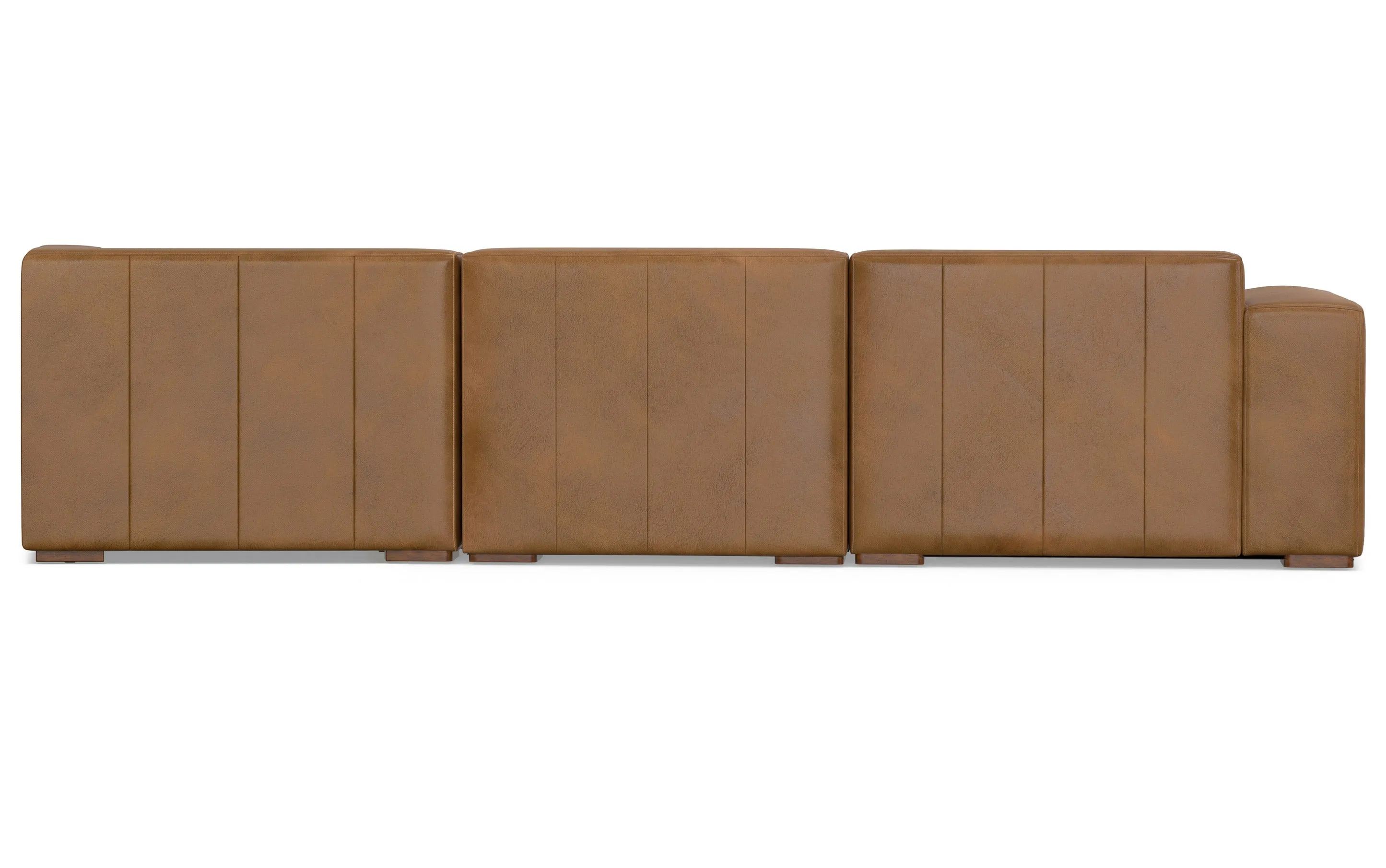 Rex Right Sectional and Ottoman in Genuine Leather