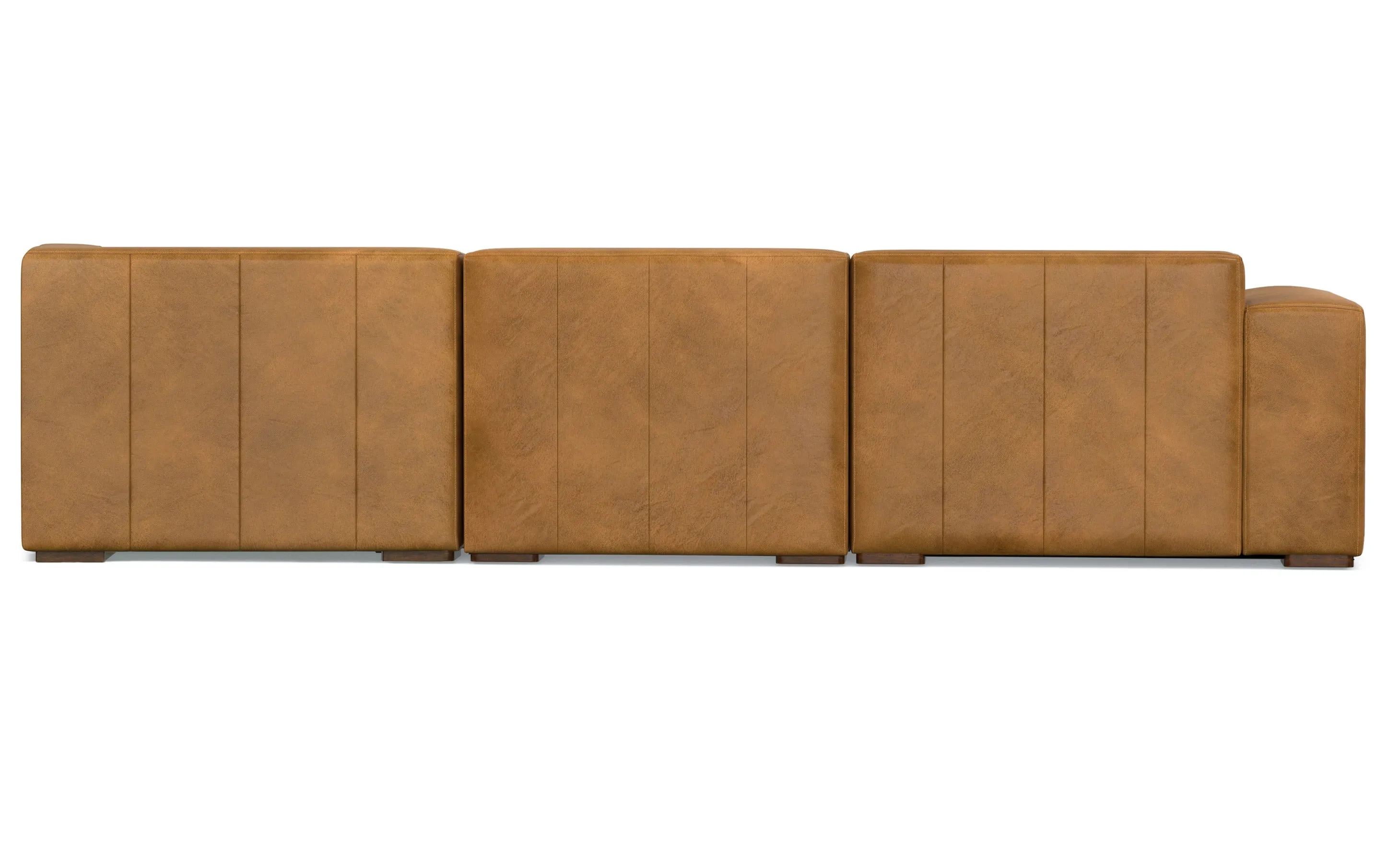 Rex Right Sectional and Ottoman in Genuine Leather