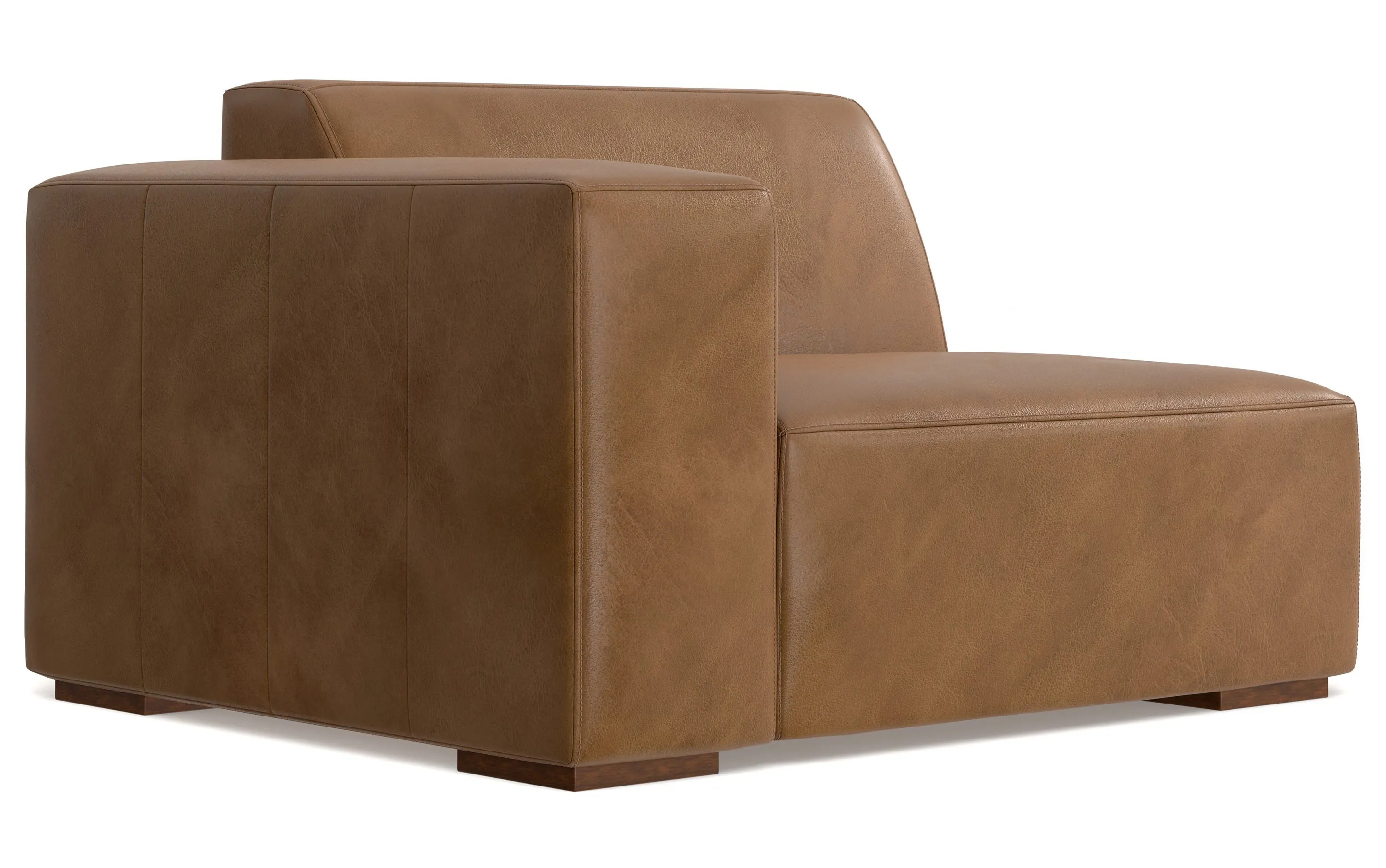 Rex Right Sectional and Ottoman in Genuine Leather