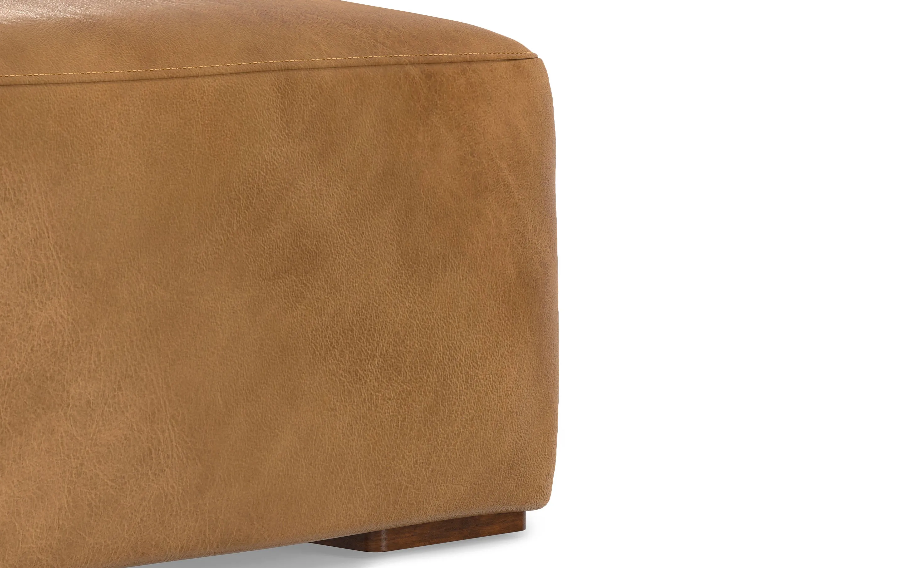 Rex Right Sectional and Ottoman in Genuine Leather