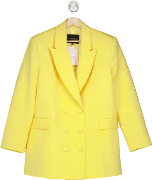 Rhodochrosite Yellow Viola Satin Double-Breasted Blazer UK 8