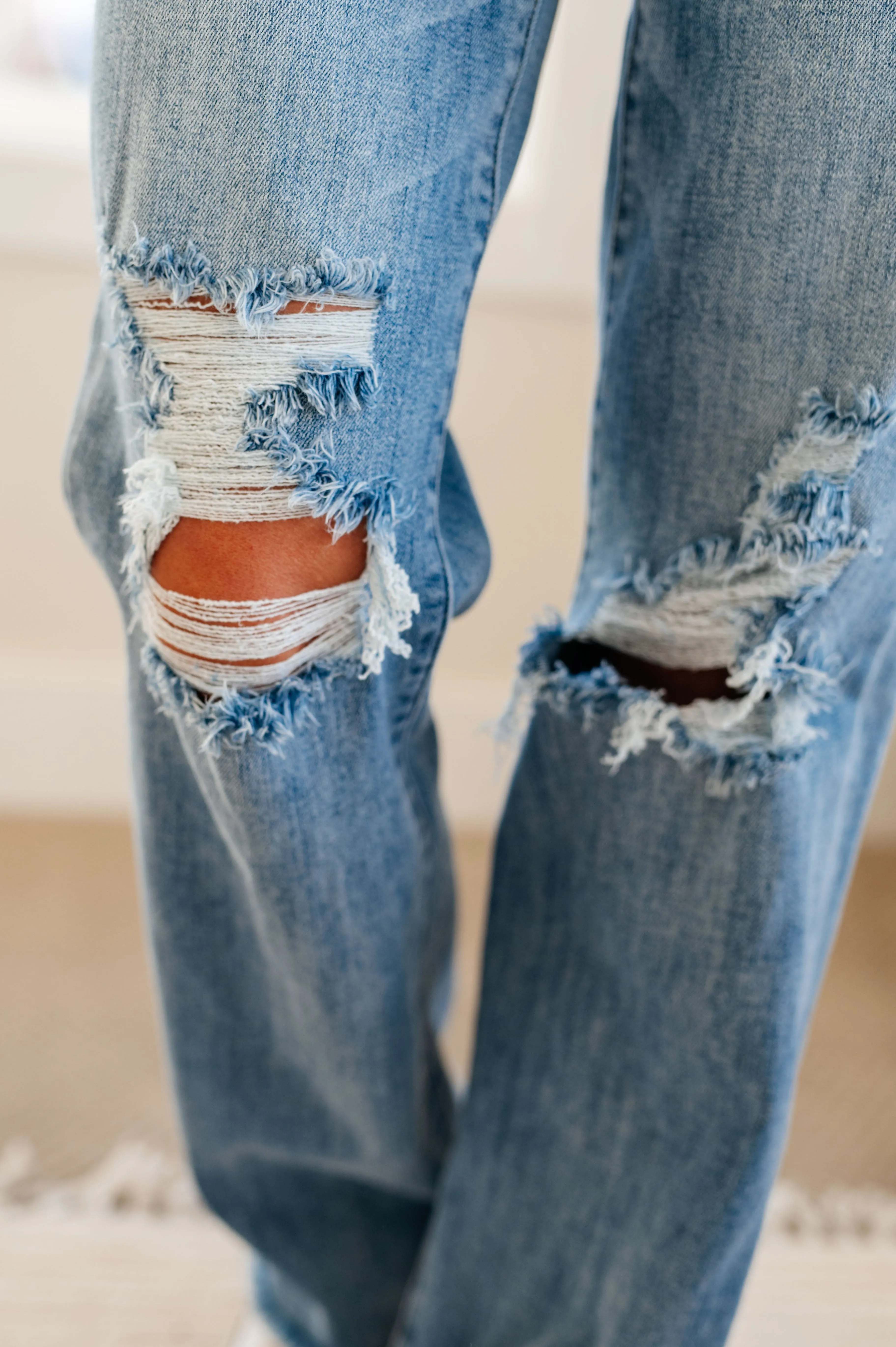 Rose High Rise 90's Straight Jeans in Light Wash by Judy Blue