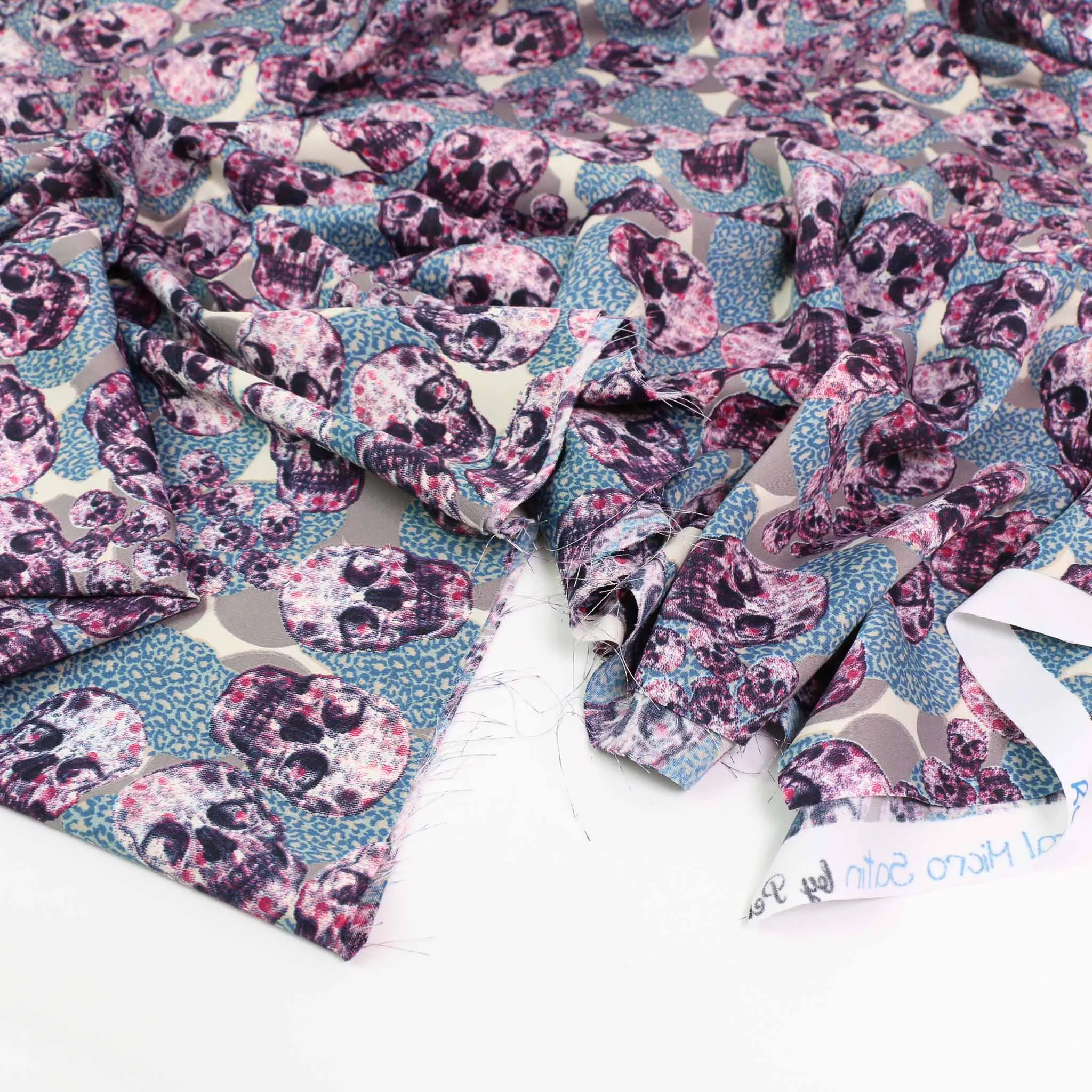 Royal Micro Satin Fabric - Beige, blue, purple