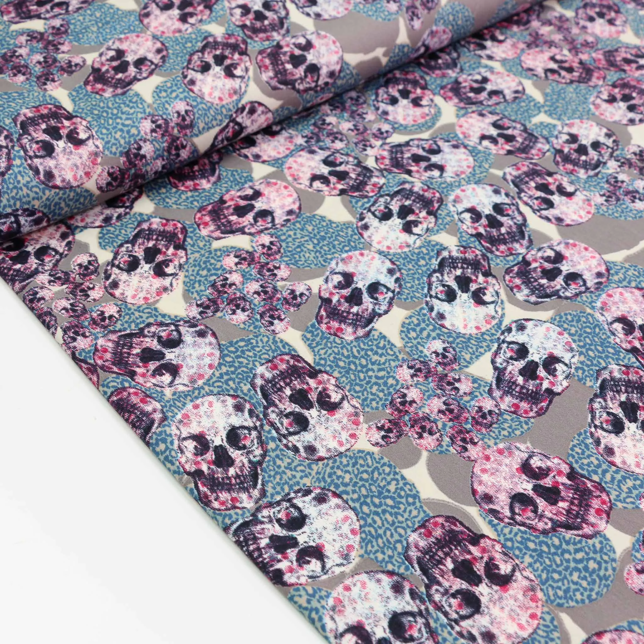 Royal Micro Satin Fabric - Beige, blue, purple