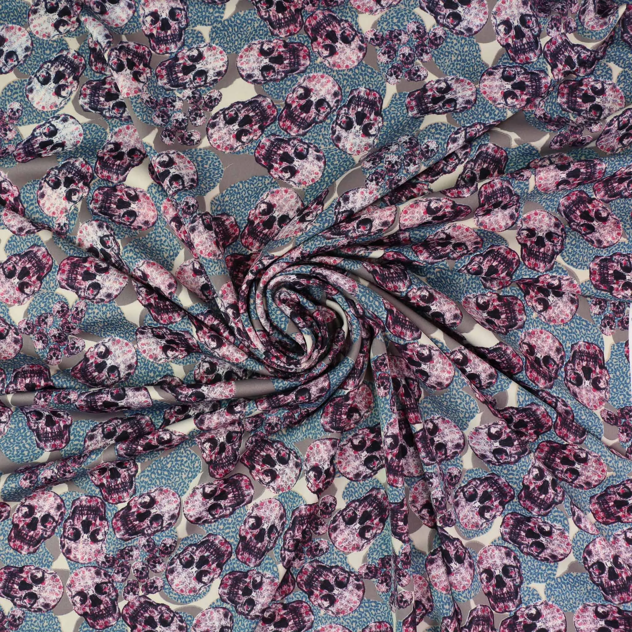 Royal Micro Satin Fabric - Beige, blue, purple