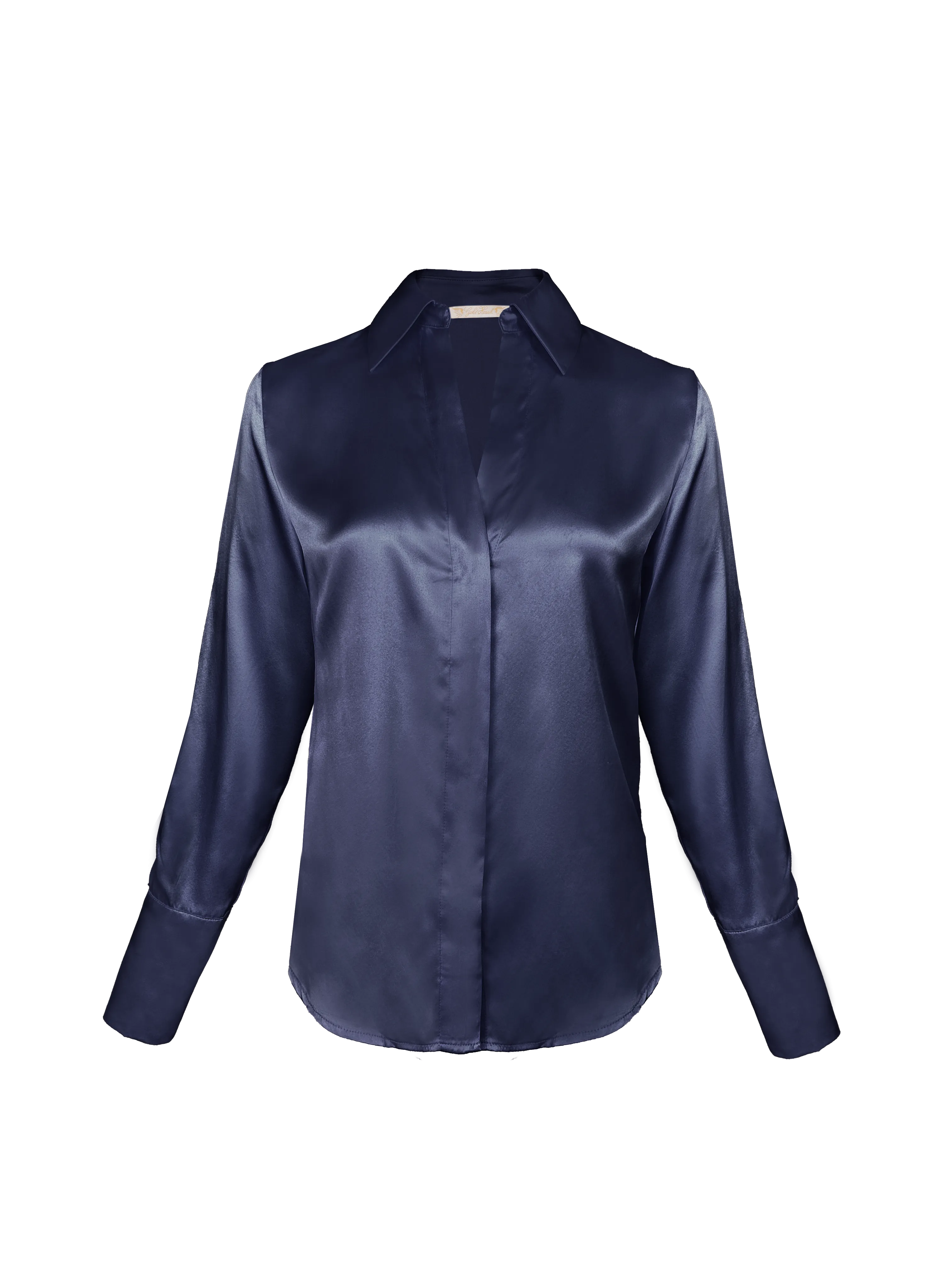 Runway Silk Shirt - Blue Ink