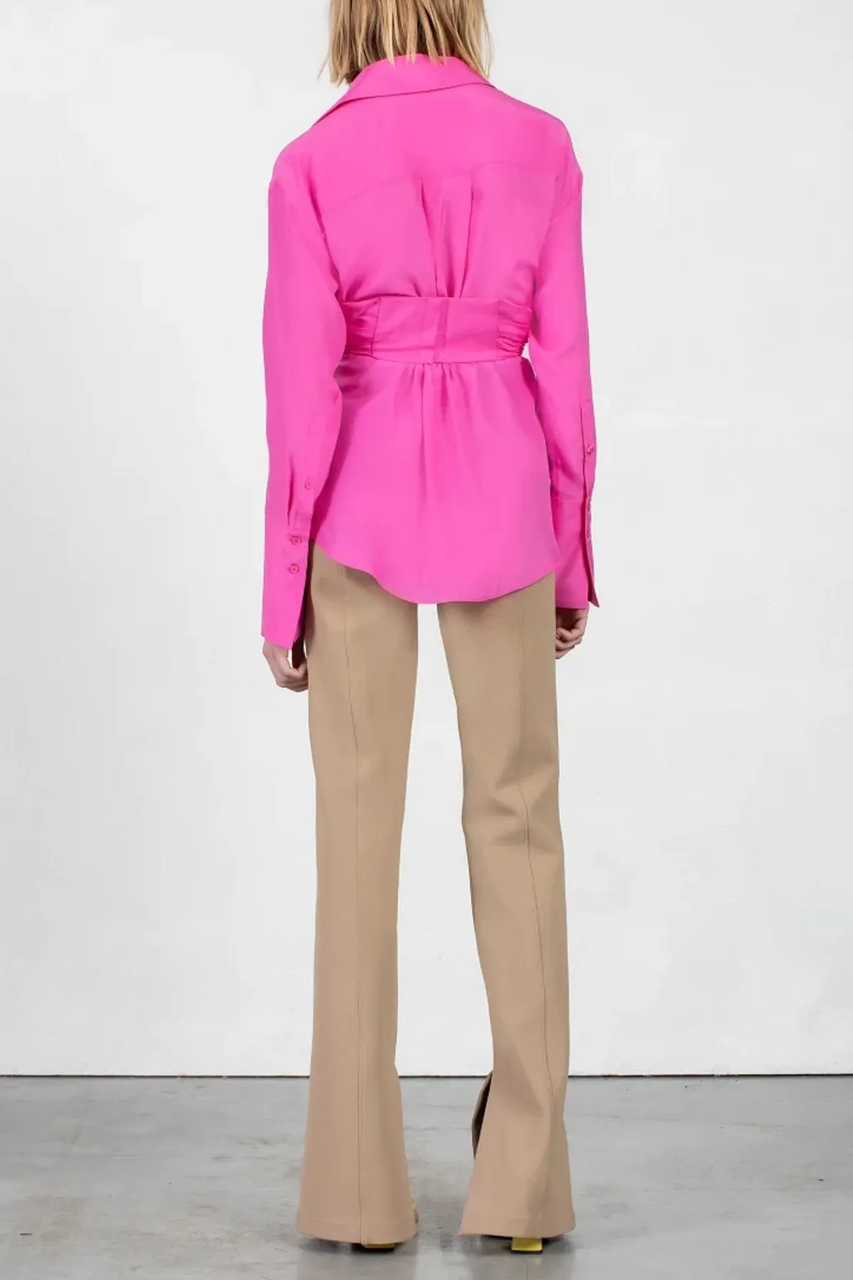 Sabinas Silk Shirt in Hot Pink