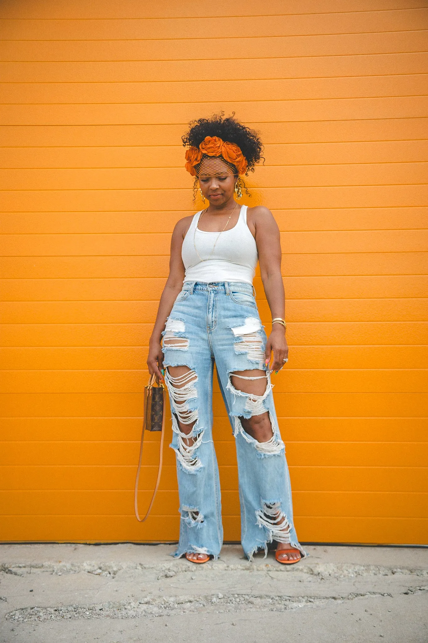 SALE-DISTRESSED HIGH RISE JEANS- AVAILABLE UP TO SIZE 13