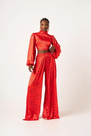 SAMIAH LONG SLEEVE BACK TIE CROP TOP