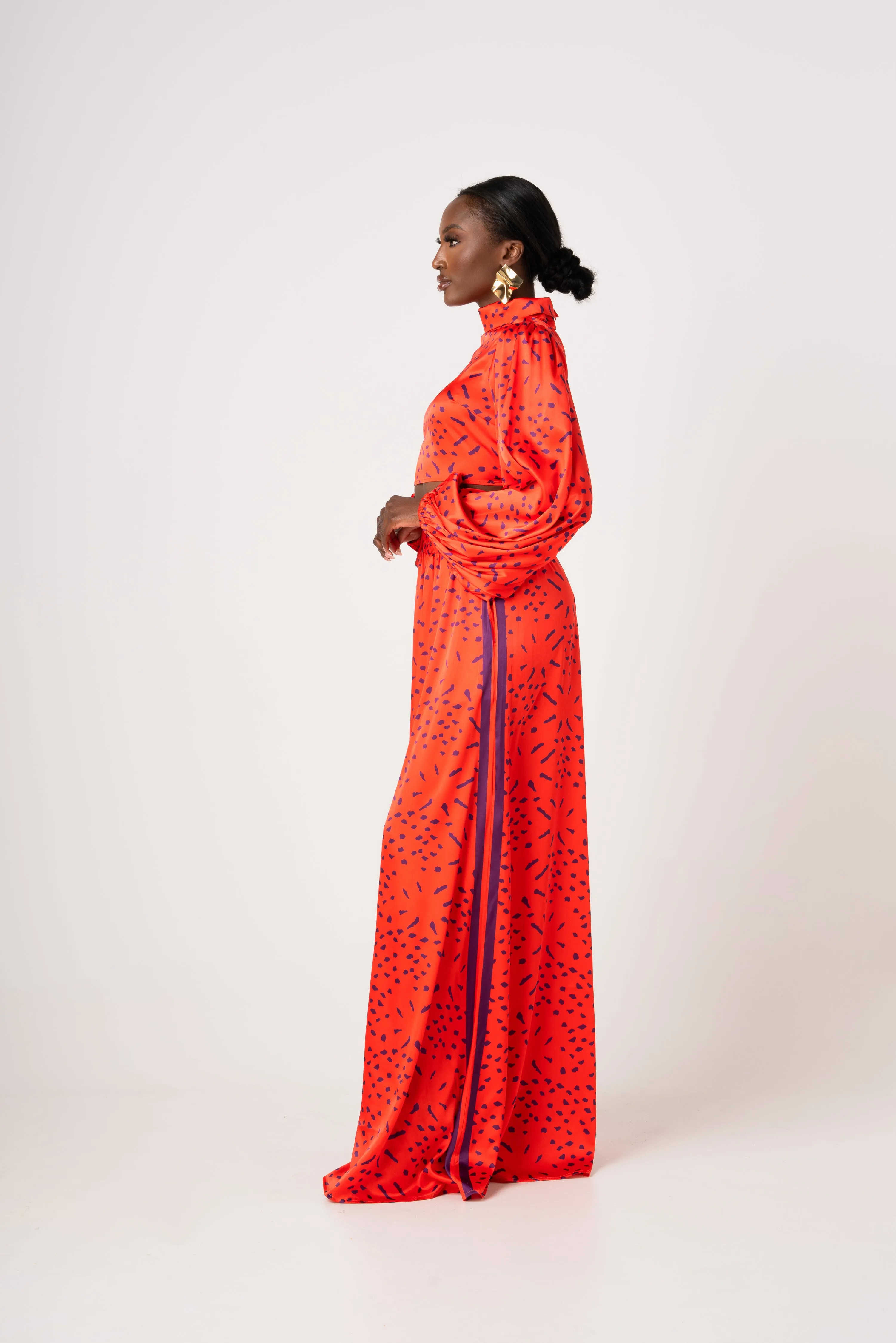 SAMIAH LONG SLEEVE BACK TIE CROP TOP