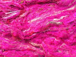 Sari Silk Waste Batts - Fuchsia