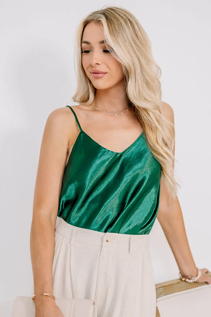 Satin Cami Top | Green