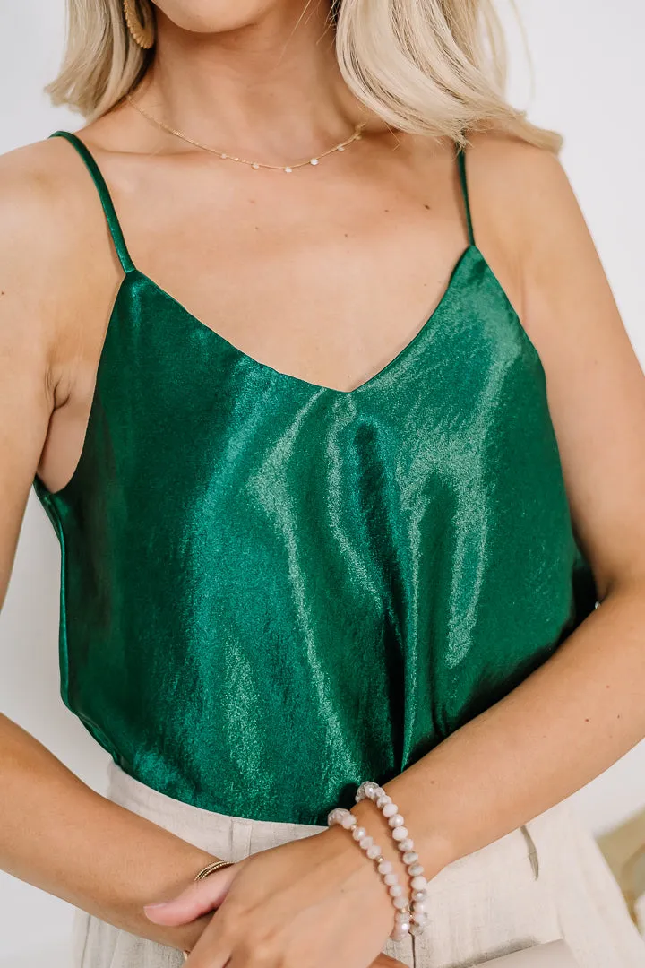 Satin Cami Top | Green