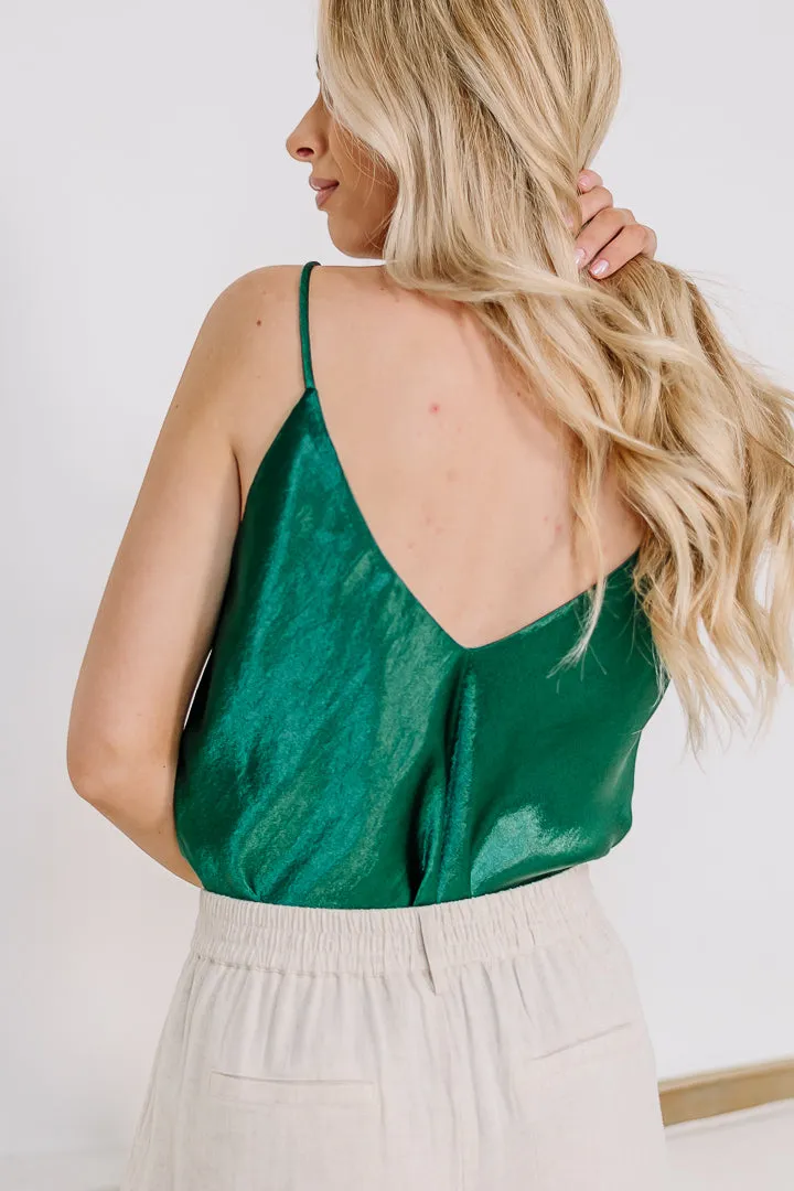 Satin Cami Top | Green