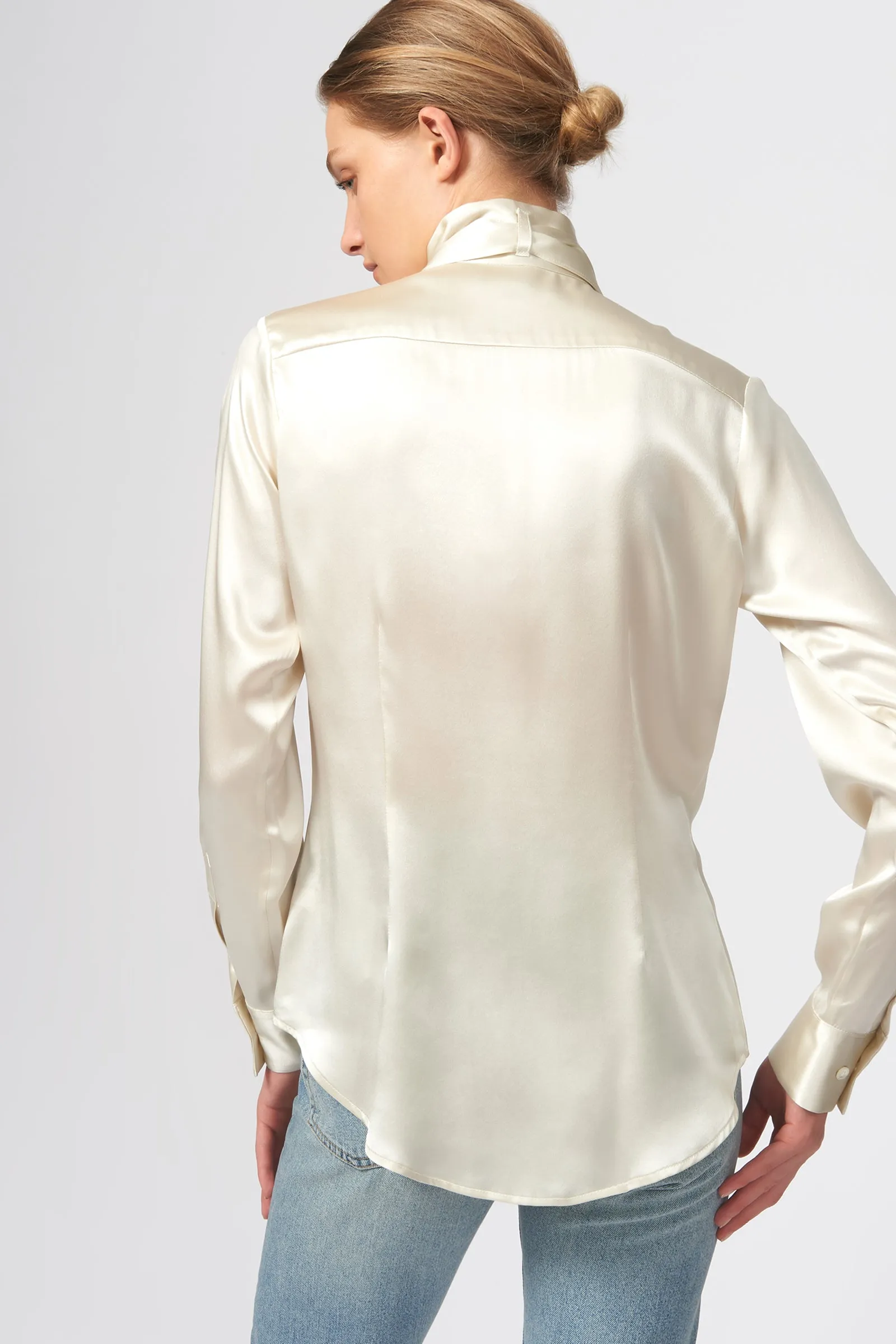 Scarf Tie Blouse - Oyster