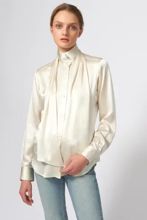 Scarf Tie Blouse - Oyster