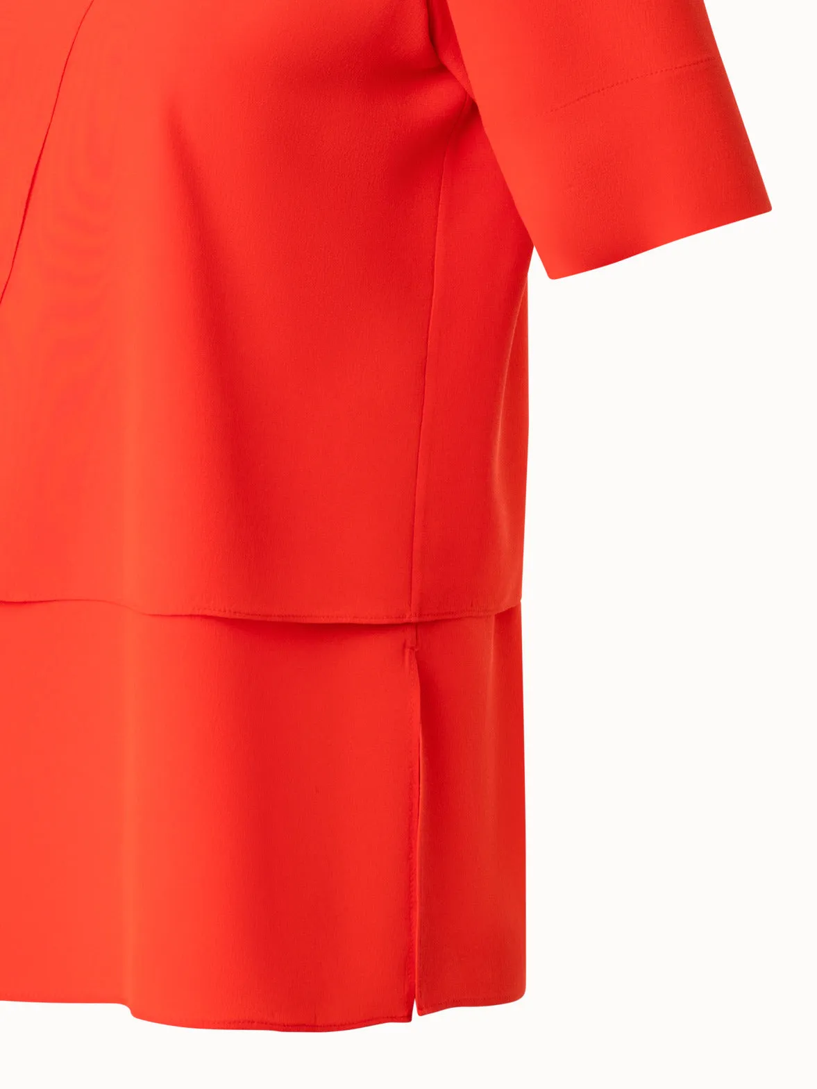 Silk Crêpe Asymmetrical Overlayer Blouse