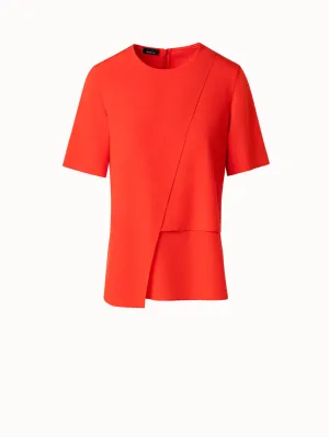 Silk Crêpe Asymmetrical Overlayer Blouse