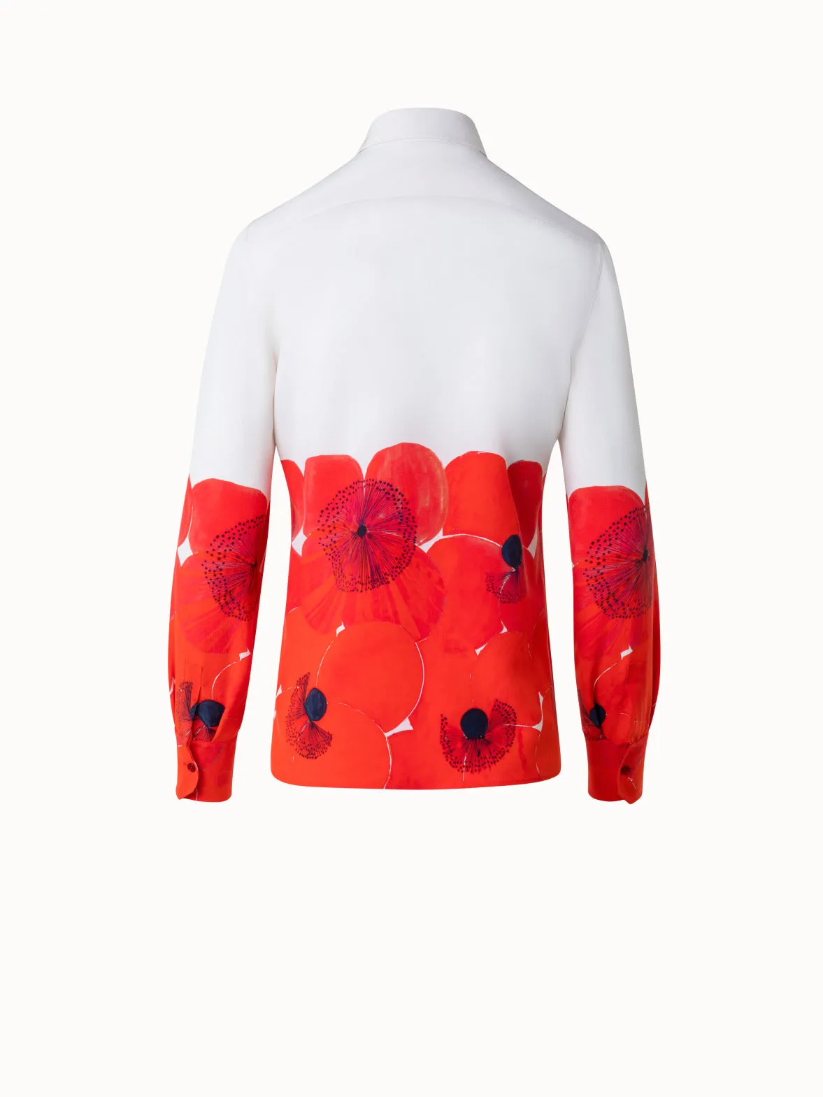Silk Crêpe Blouse Poppy Print